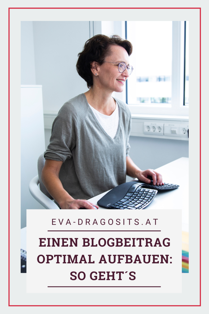 Eva Dragosits am Compuer, Beispielbild für Blogartikel optimal aufbauen
