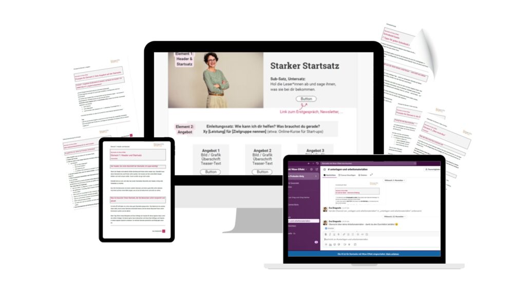 Mockup Unterlagen Startseite mit Wow-Effekt